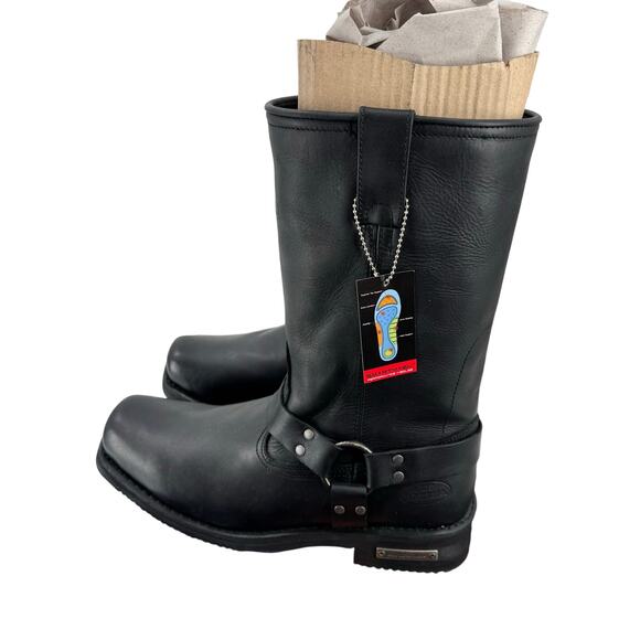 NWT Hot Leathers BTM1016 Men's Classic Black 11-inch Harness Leather Boots - Picture 5 of 8